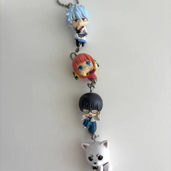 [BUNJANG] Gintama Connecting Tube Gacha Keyring Full Set / 은혼 줄줄이 연결 대롱 가챠 키링 해결사 풀세트