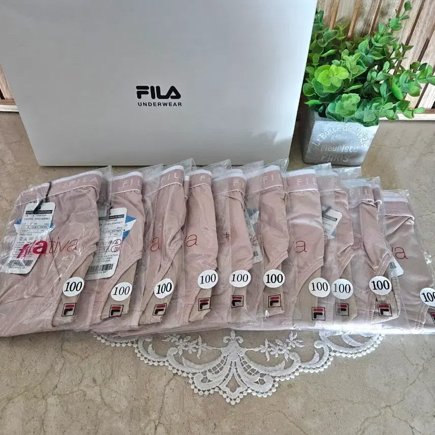 [BUNJANG] FILA Women's 10-Pack Briefs Set Size 100 / [새상품] 휠라(FILA) 여성 드로즈삼각/팬티 100사이즈 10매 세트