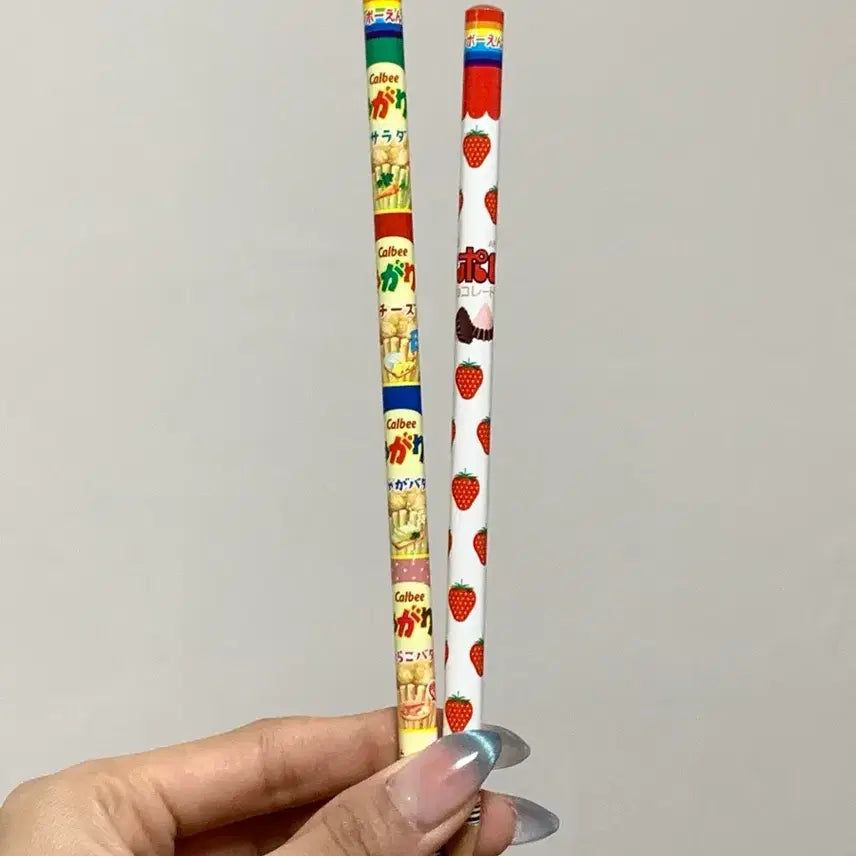 [BUNJANG] Calbee Jagarico & Apollo Collaboration Rainbow Colored Pencil Set / 일본 과자 자가리코 아폴로 레트로 무지개 색연필