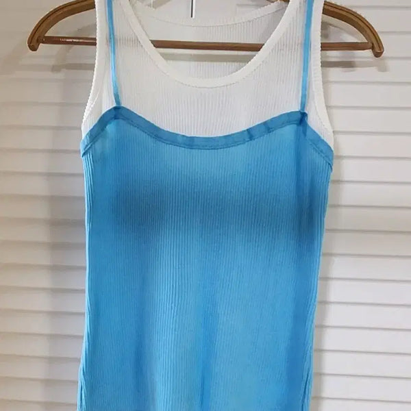 [BUNJANG] Gradient Thin Knit Sleeveless Top / (새상품)그라데이션 얇은 니트 민소매
