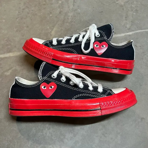 [BUNJANG] Comme des Garçons Play x Converse Chuck 70 Low Red Midsole Black / 240) 꼼데가르송 컨버스 척테일러 블랙 레드 하트 로고