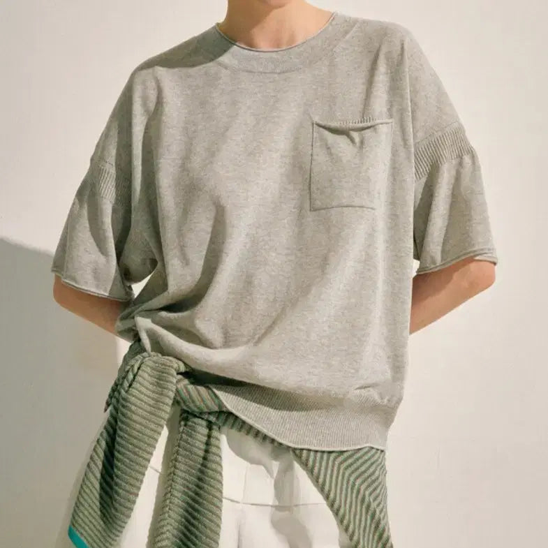 [BUNJANG] System 26SS New Arrival Roll Down Patch Pocket Sleeve Top / 한섬 26ss신상 시스템 롤다운 패치 포켓 슬리브 탑 프리