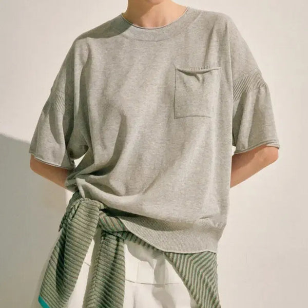 [BUNJANG] System 26SS New Arrival Roll Down Patch Pocket Sleeve Top / 한섬 26ss신상 시스템 롤다운 패치 포켓 슬리브 탑 프리