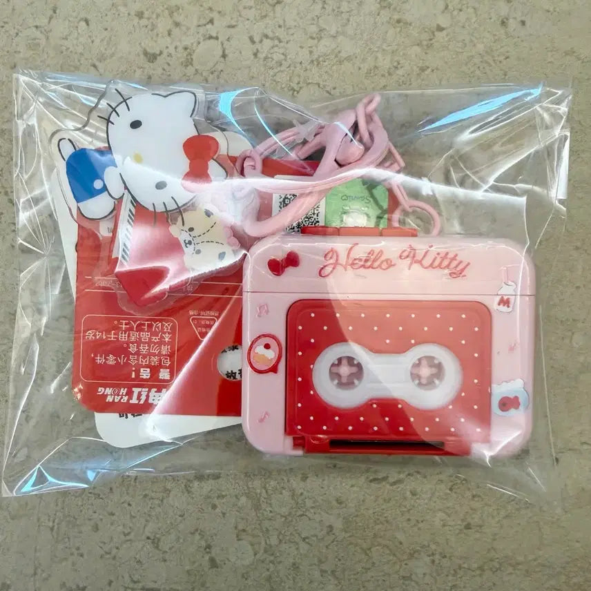 [BUNJANG] Sanrio Hello Kitty Cassette Tape Voice Recorder Keychain (New) / 새상품)산리오정품/헬로키티 카세트 녹음기 키링
