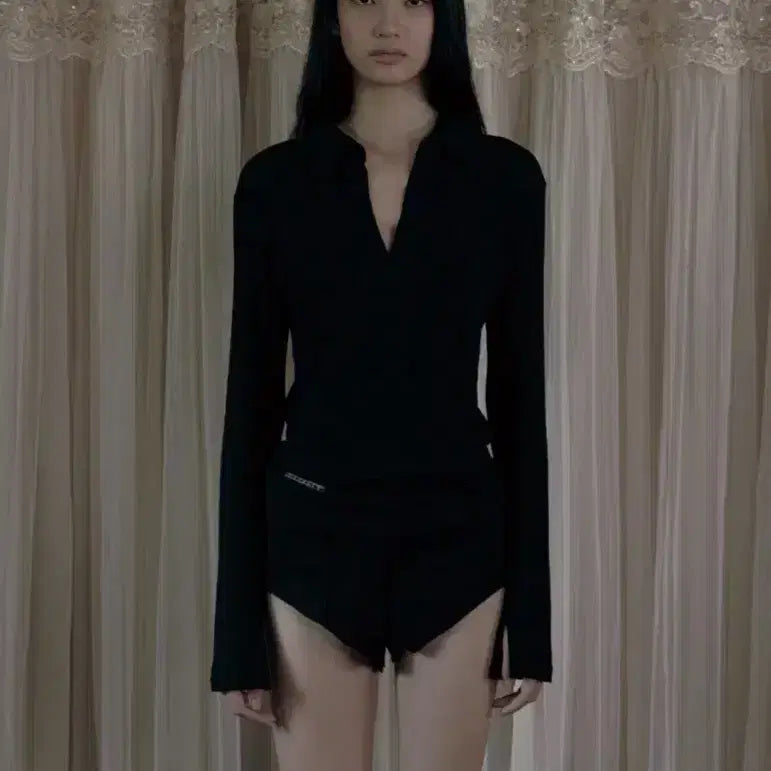 [BUNJANG] Bohemian Seoul Sheer Collar Long Sleeve Black / 새상품/보헤미안서울 SHEER COLLAR LONG SLEEVE