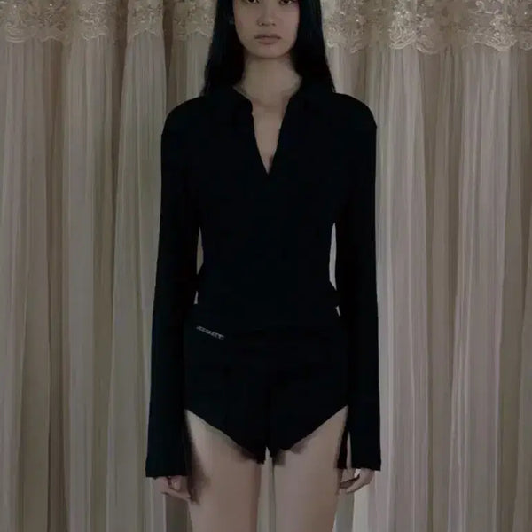 [BUNJANG] Bohemian Seoul Sheer Collar Long Sleeve Black / 새상품/보헤미안서울 SHEER COLLAR LONG SLEEVE