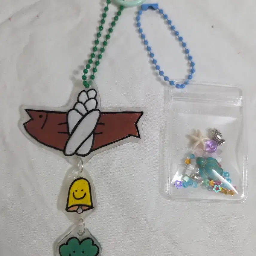 [BUNJANG] Handmade Charm Set: Anti-Curse Tassel Keychain & Turtle Pouch Keychain / 액막이키링+거북이파우치 키링
