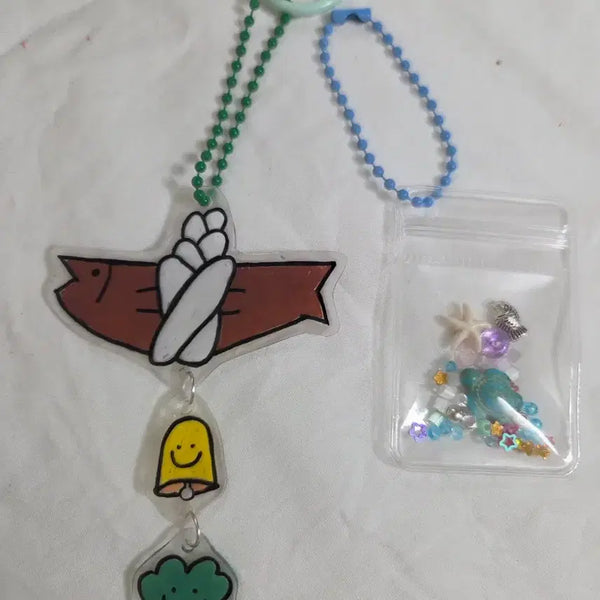 [BUNJANG] Handmade Charm Set: Anti-Curse Tassel Keychain & Turtle Pouch Keychain / 액막이키링+거북이파우치 키링