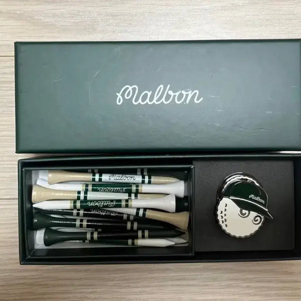 [BUNJANG] Malbon Golf Ball Marker & Wood Tee Set / 말본골프 볼마커&우드티 세트