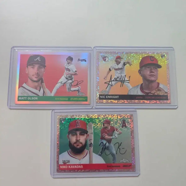 [BUNJANG] 2025 Topps Chrome MLB Atlanta Braves Matt Olson Limited Autograph 3-Card Bundle / 2025 mlb 탑스 크롬 애틀랜타 맷올슨 등등 한정 인쇄오토 3장일괄