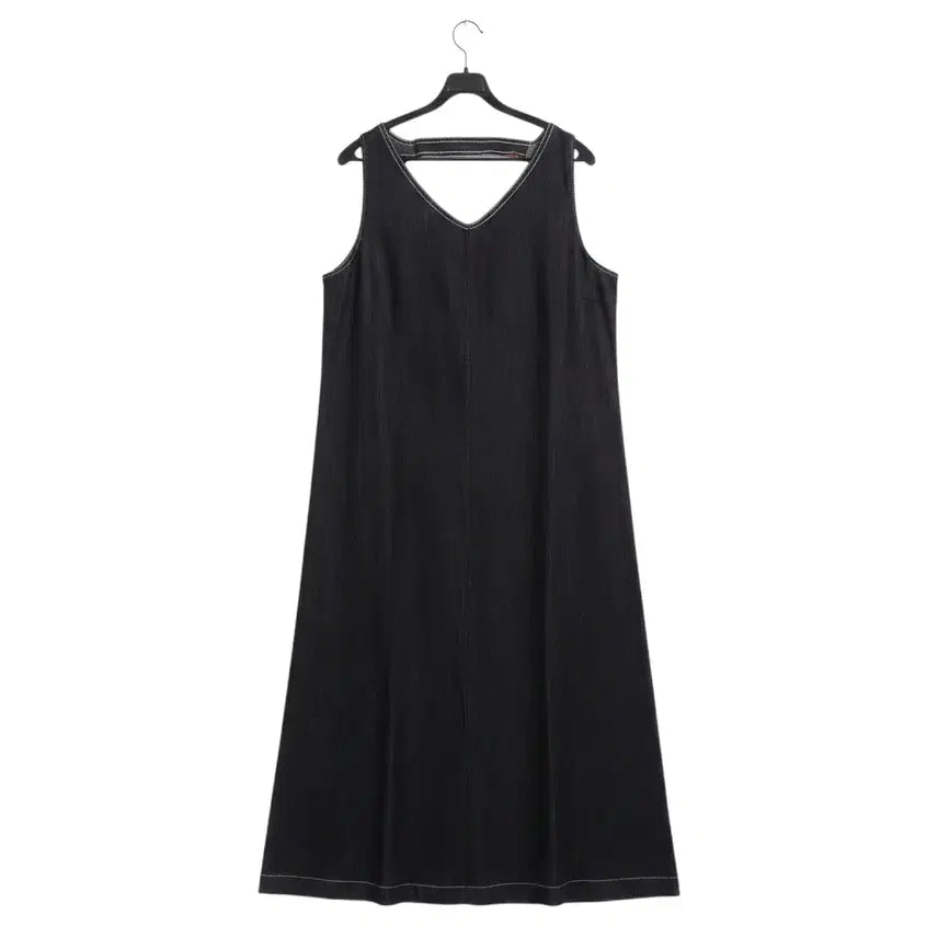 [BUNJANG] Simple Black Denim Sleeveless Dress / 여성F/ 심플리 흑청 데님 민소매원피스 5-12
