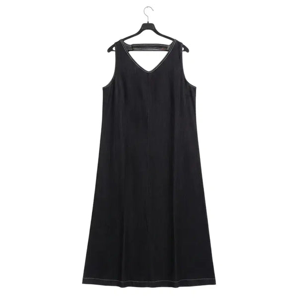 [BUNJANG] Simple Black Denim Sleeveless Dress / 여성F/ 심플리 흑청 데님 민소매원피스 5-12