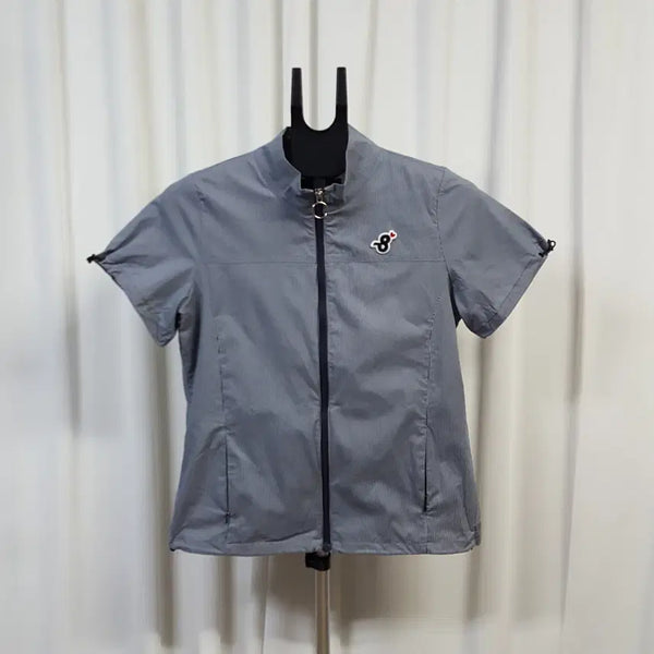 [BUNJANG] 8 UNDER PAR Women's Golf Striped Short Sleeve Jacket Navy 95 / 8언더파 여성 골프 스트라이프 반팔 자켓 네이비 95 오일장
