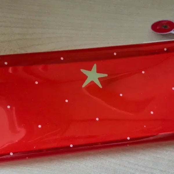 [BUNJANG] Daiso Tomato Transparent Pencil Case / 다이소 토마토 투명 필통
