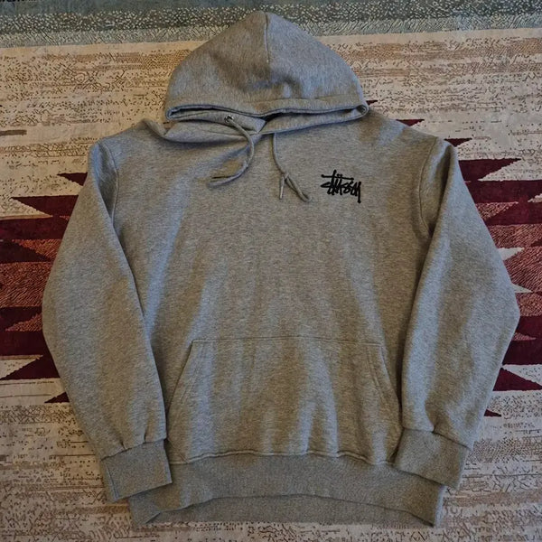 [BUNJANG] Stussy Stock Logo Embroidered Fleece Hoodie XL (105) / 스투시 스탁로고 자수 기모 후드티 XL(105)