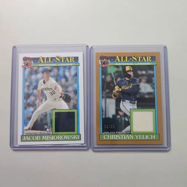 [BUNJANG] 2026 MLB Topps Chrome Milwaukee Yelich & Mizeurkowski Rookie Jersey Bundle / 2026 mlb 탑스 크롬 밀워키 옐리치 미즈로우스키 루키 저지 일괄