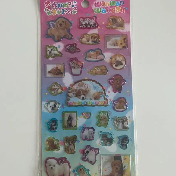 [BUNJANG] San-X Heisei Retro Classic Seal Sticker Wanwanwanwanpu Dog / 산엑스 헤이세이 레트로 고전 씰 스티커 완완완코 강아지