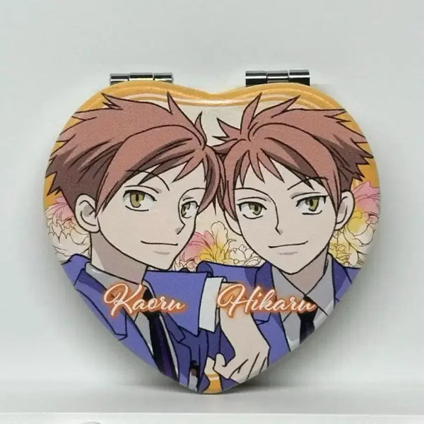 [BUNJANG] Ouran High School Host Club Hikaru Kaoru Double-Sided Heart Compact Mirror / [최종가격]오란고교 호스트부 사교클럽 히카루 카오루 하트 양면 거울 컴팩트 미러