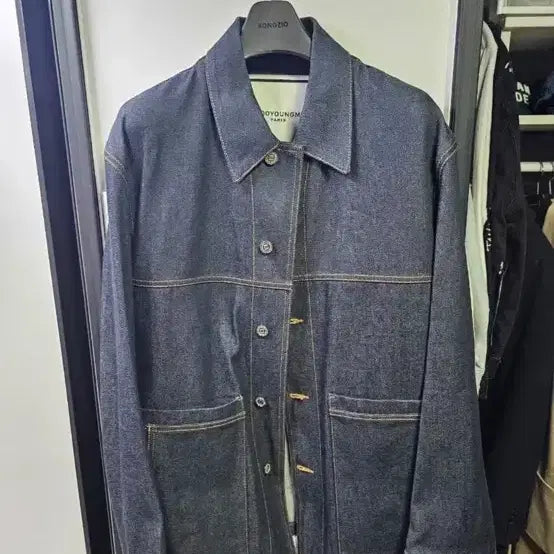 [BUNJANG] Wooyoungmi Raw Denim Chore Jacket / 우영미 생지 데님 초어 자켓 50