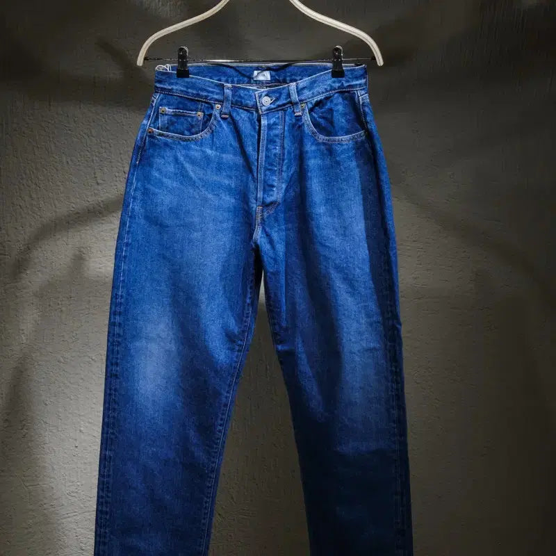 [BUNJANG] CIOTA Straight Denim, Mid Dark Blue, Damaged, Size 32 / 시오타 스트레이트 데님 32 미드 다크블루 데미지드