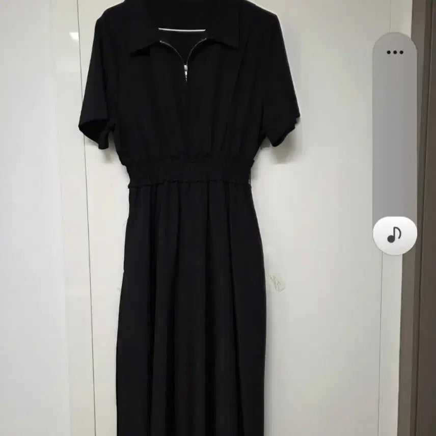[BUNJANG] Zip-up Short Sleeve Shirt Long Dress / 집업 반팔 셔츠 롱원피스