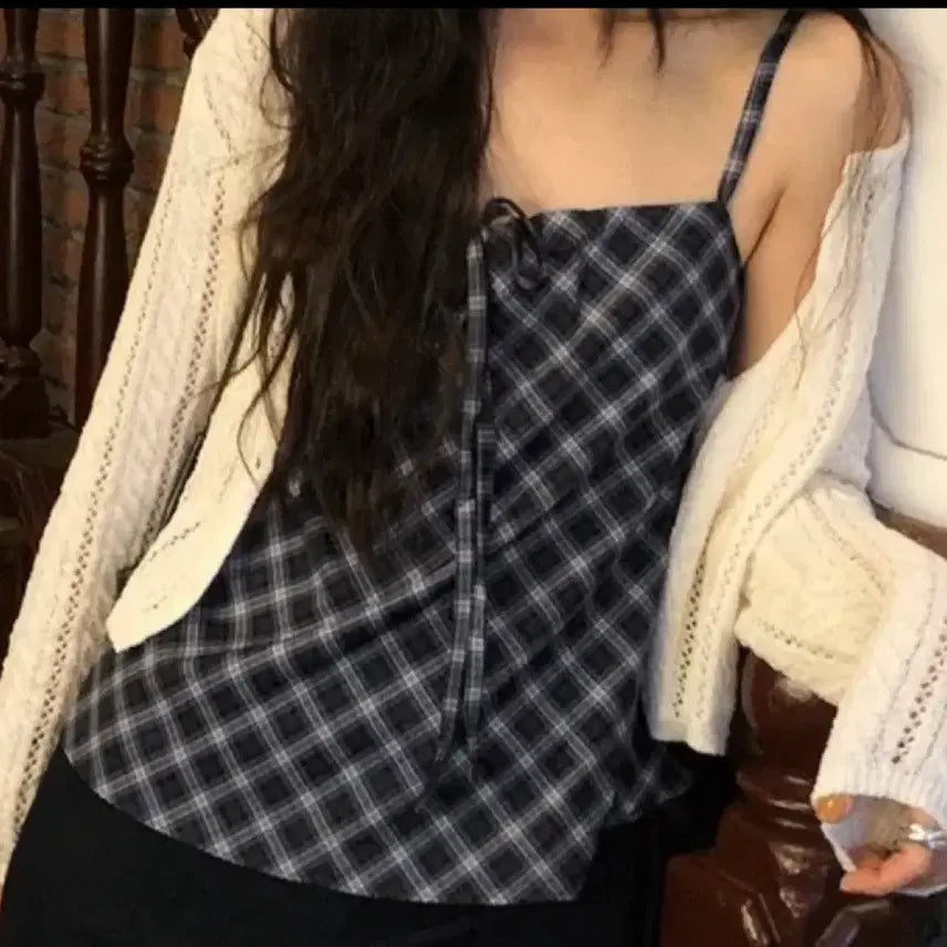 [BUNJANG] Underbee Check Bustier / 언더비 체크 뷔스티에
