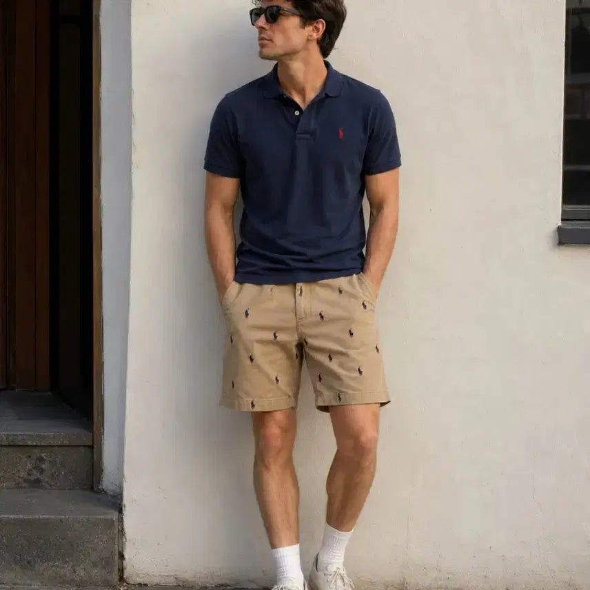 [BUNJANG] Polo Ralph Lauren Beige Pony Embroidery Shorts / 폴로 랄프로렌 베이지 포니자수 반바지