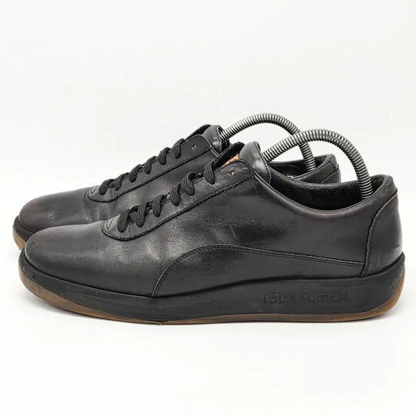 [BUNJANG] Louis Vuitton Leather Low-Top Sneakers Black / 루이비통 레더 로우탑 스니커즈 블랙 (8 1/2)