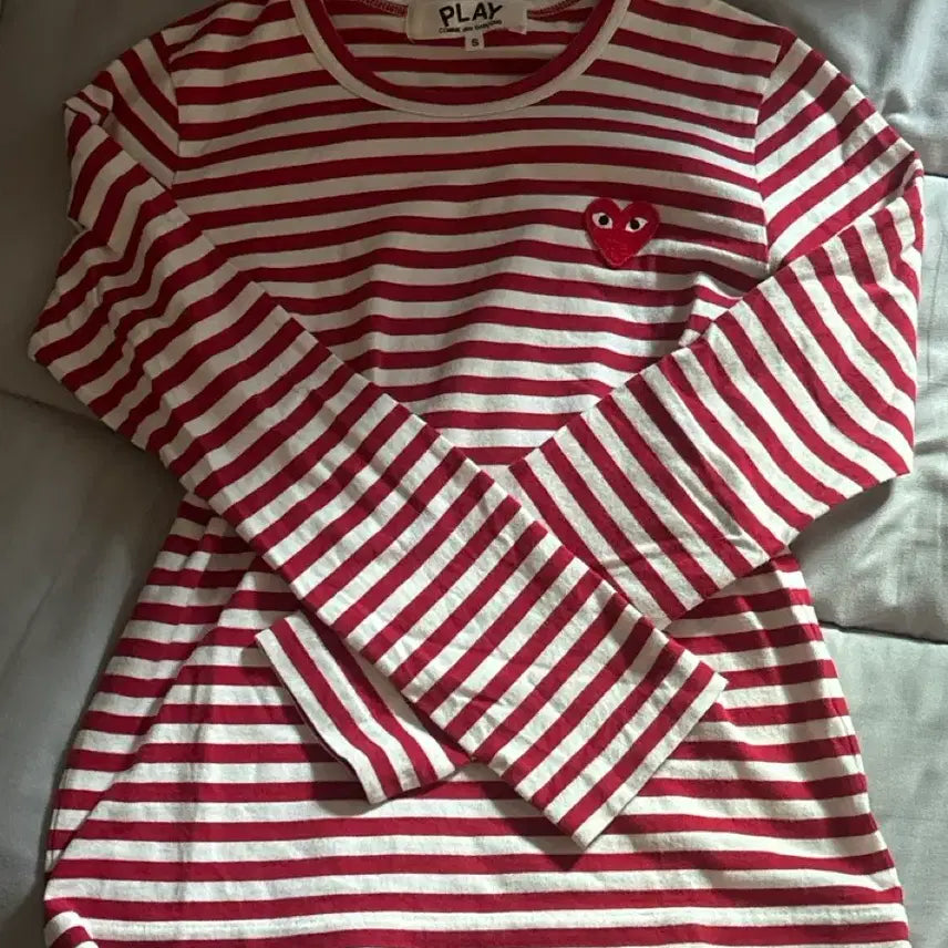 [BUNJANG] Comme des Garçons Stripe Long Sleeve Red / 급처 ) 꼼데가르송 롱슬리브