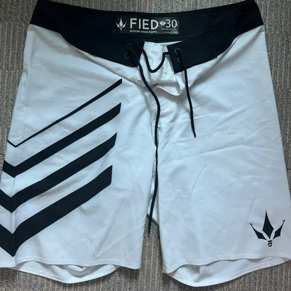 [BUNJANG] FIED30 White Black Boardshorts / FIED30 화이트 블랙 피지크 보드숏