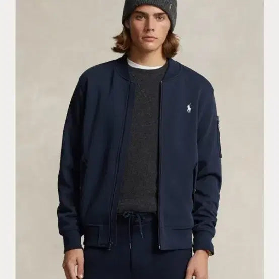 [BUNJANG] Polo Ralph Lauren Men's Double Knit Bomber Jacket / 새상품)폴로 맨즈 더블니트 봄버자켓 새상품