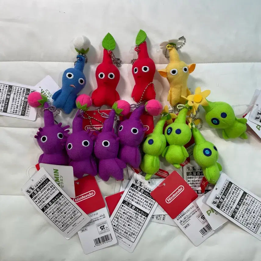 [BUNJANG] Nintendo Pikmin Plush Keychain (Red/Blue/Yellow/Green/Purple) / 닌텐도 피크민 인형 키링 빨강/파랑/노랑/연두/보라 뚱땡이
