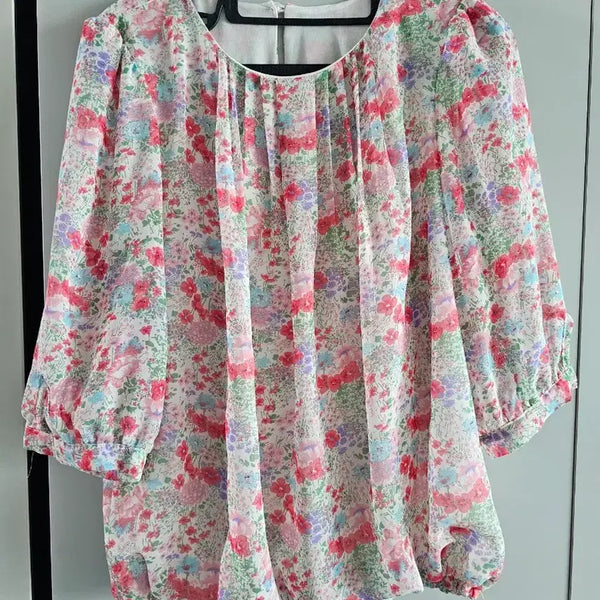 [BUNJANG] Art Center Flower Chiffon Blouse / Art Center 플라워 쉬폰 블라우스