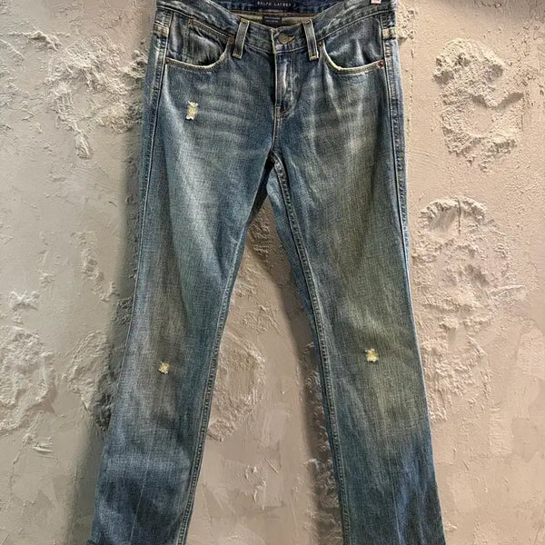 [BUNJANG] Ralph Lauren DUNGAREES Distressed Bootcut Denim Jeans / 26 랄프로렌RALPH LAUREN 던가리즈 데미지 데님 인디고