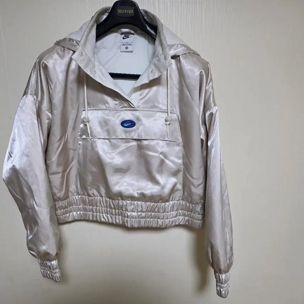 [BUNJANG] Nike Women's Circa 96 Woven Anorak Jacket (M) Big Logo Ivory / 나이키 우먼스 서카 96 우븐 아노락 재킷(M)정품 빅로고 아이보리