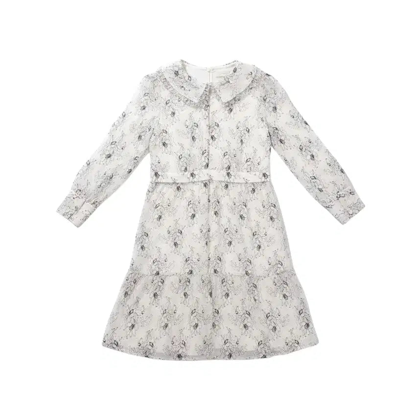 [BUNJANG] LYNN Floral Lace Chiffon Dress (Size 66) / 여성66/ LYNN 잔꽃 레이스 샤 원피스IV 5-27
