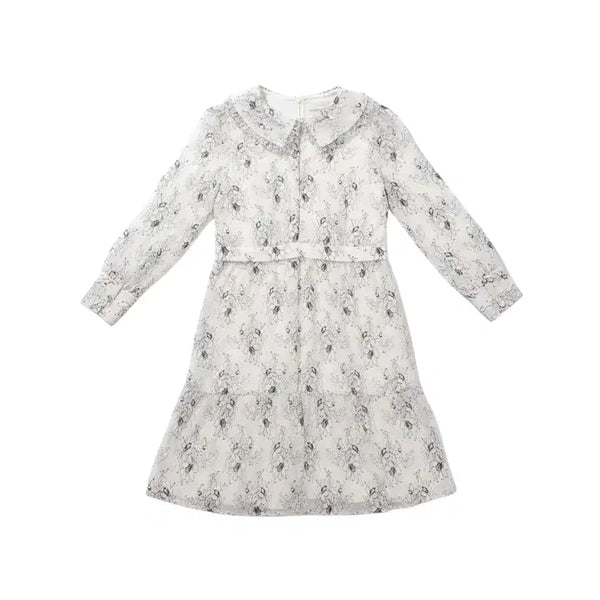 [BUNJANG] LYNN Floral Lace Chiffon Dress (Size 66) / 여성66/ LYNN 잔꽃 레이스 샤 원피스IV 5-27
