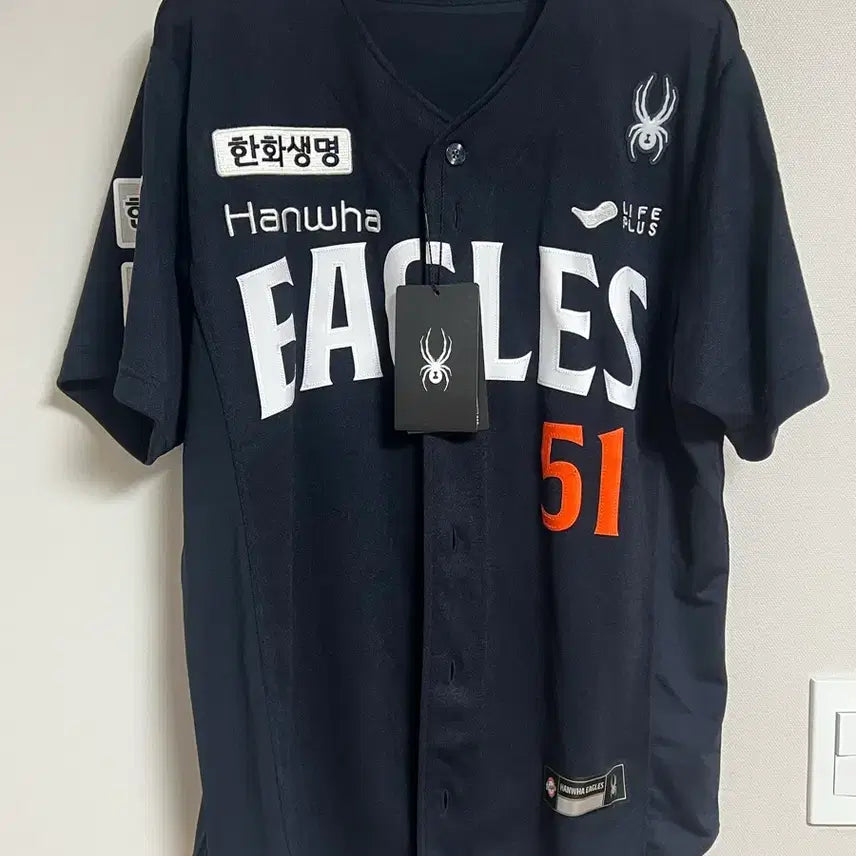 [BUNJANG] Hanwha Eagles Moon Hyun-bin 26 Navy Authentic Away Player Version Jersey L / 한화이글스 26 어센틱 네이비 어웨이 원정 유니폼 100 L 문현빈 마킹