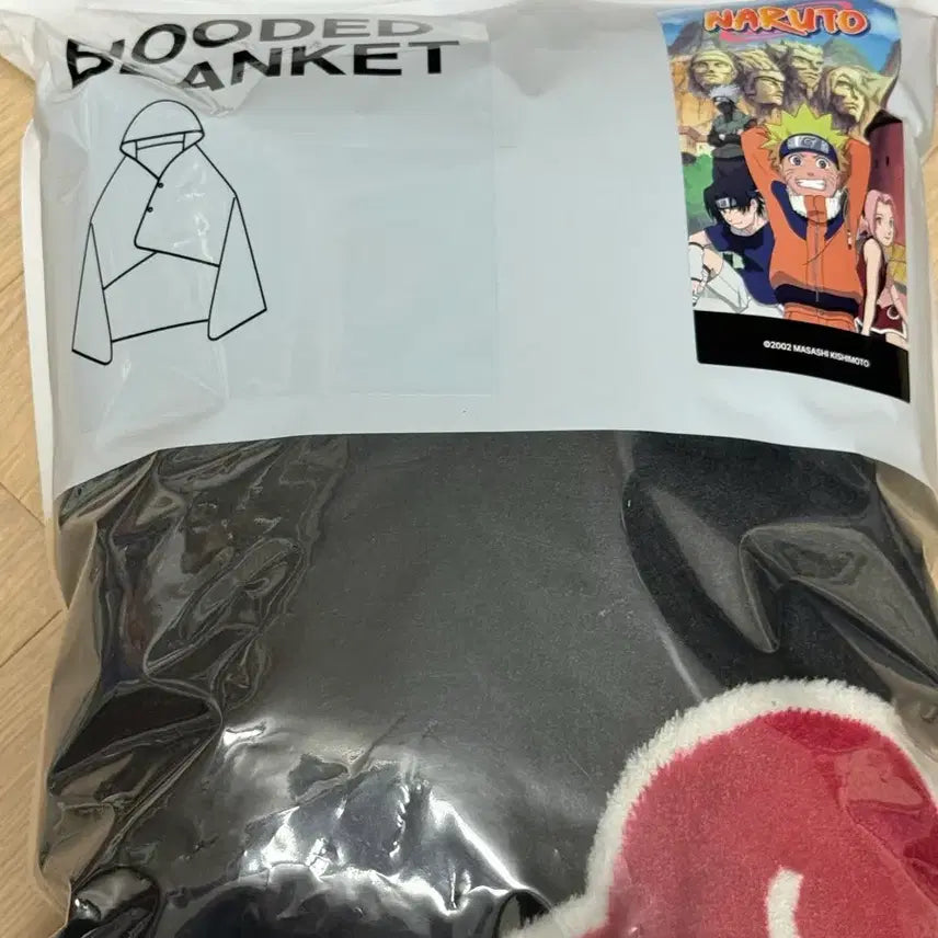 [BUNJANG] SPAO Naruto Akatsuki Hooded Blanket / 스파오 나루토 아카츠키 후드 담요