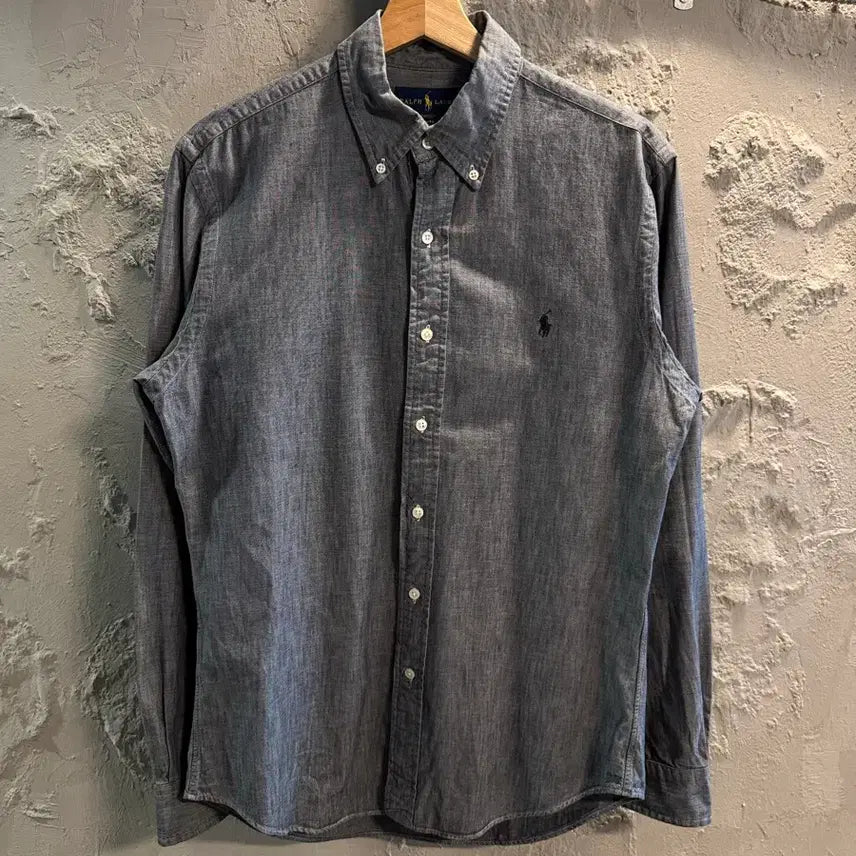 [BUNJANG] Polo Ralph Lauren Chambray Slim Fit Shirt Charcoal Denim / M 폴로 랄프로렌 챔브레이 슬림핏 셔츠 차콜데님