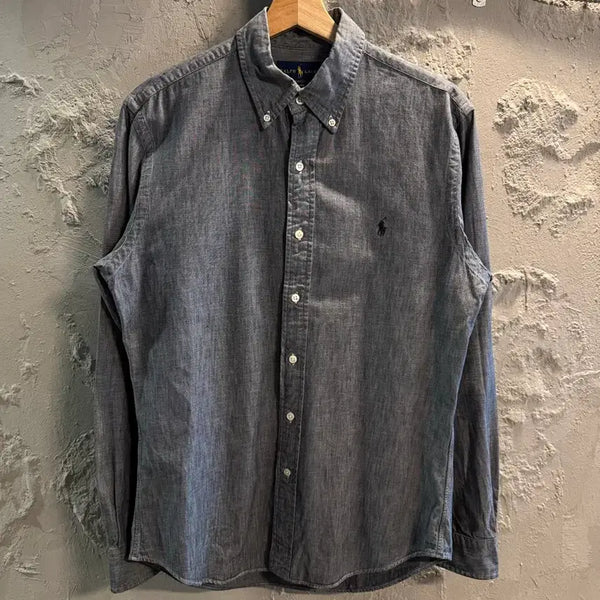 [BUNJANG] Polo Ralph Lauren Chambray Slim Fit Shirt Charcoal Denim / M 폴로 랄프로렌 챔브레이 슬림핏 셔츠 차콜데님