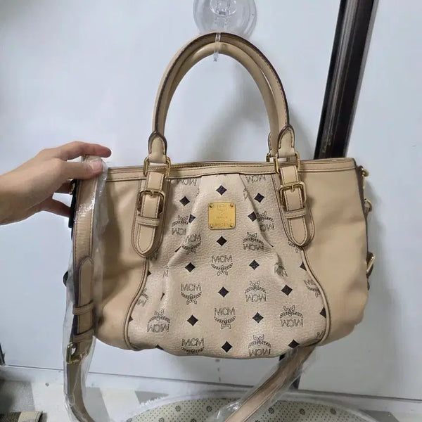 [BUNJANG] MCM Visetos Tote Bag Beige / MCM 비세토스 토트백 베이지