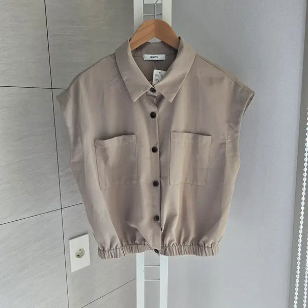 [BUNJANG] GGPX Sleeveless Shirt Jacket Beige / GGPX 민소매 셔츠겸 자켓 베이지