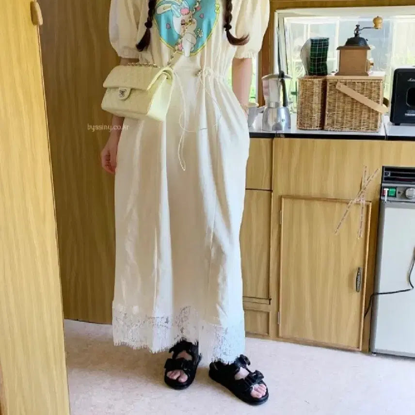 [BUNJANG] Bicini Wink Rabbit Ops Dress (Light Beige) / 바이씨니 제작 윙크토끼ops 연베이지