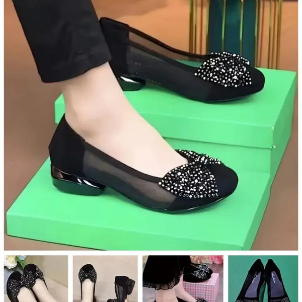 [BUNJANG] Mesh Embroidery Slip-On Shoes / 메쉬 자수 예쁜 슬립온 슈즈