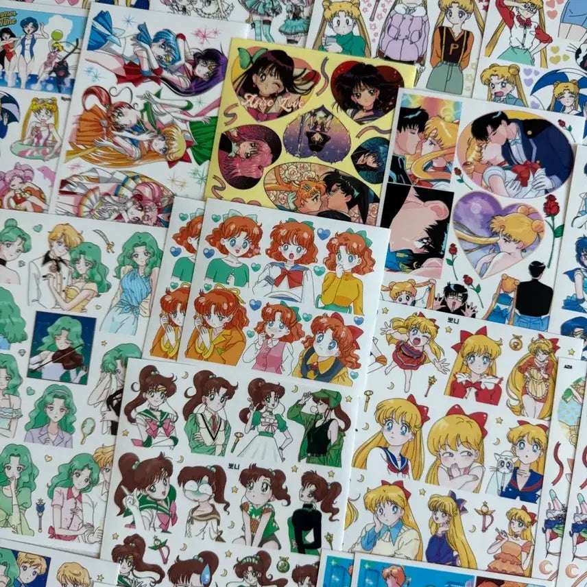 [BUNJANG] Sailor Moon Anime Stickers (80 pcs) and Memo Pads (4 types) / 세일러문 애니인스 80장 판매