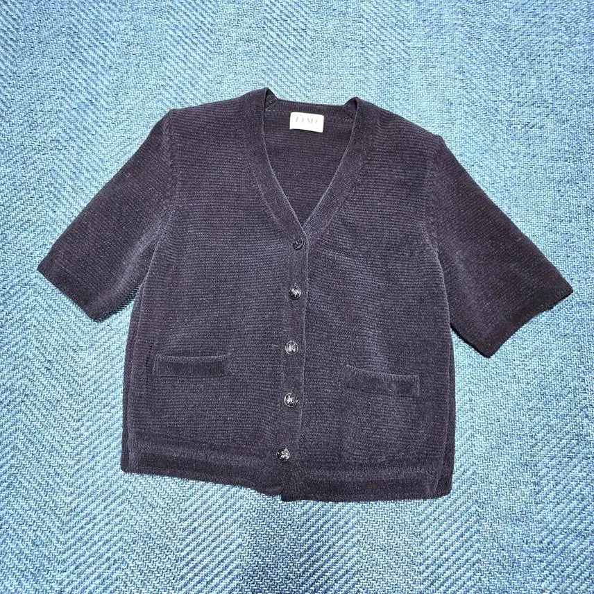 [BUNJANG] Time Hanseem Short Sleeve Knit Cardigan Navy / 타임 한섬 반팔 가디건 네이비