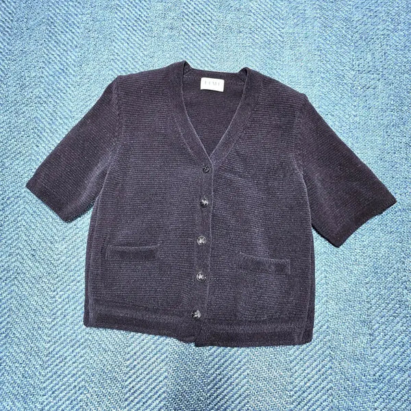 [BUNJANG] Time Hanseem Short Sleeve Knit Cardigan Navy / 타임 한섬 반팔 가디건 네이비
