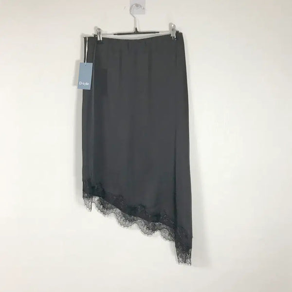 [BUNJANG] Hoho Shop Black Lace Diagonal Skirt (Size M) / 여성 블랙 레이스사선치마M호호상점