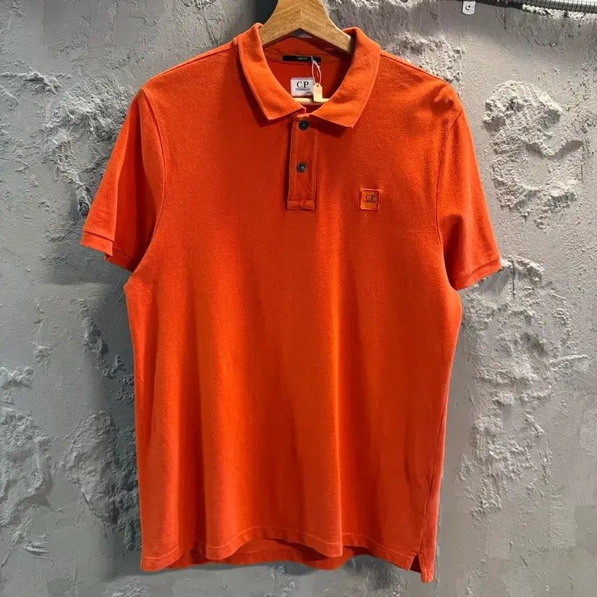 [BUNJANG] CP Company Patch Pique Polo Shirt Orange / L 씨피컴퍼니CP COMPANY 패치 피케 카라티 오렌지